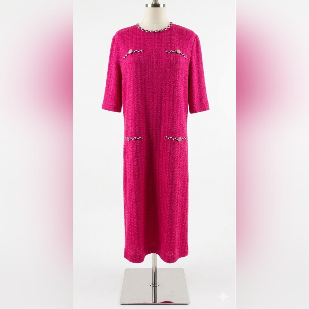 NWOT Misook Textured Knit Pink Dress Size M
